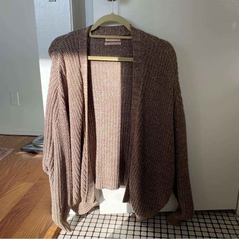 Oversized Urban Outfitters mocha brown open cardigan